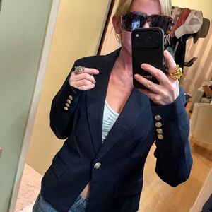Elie Tahari Navy Blazer with Gold Buttons